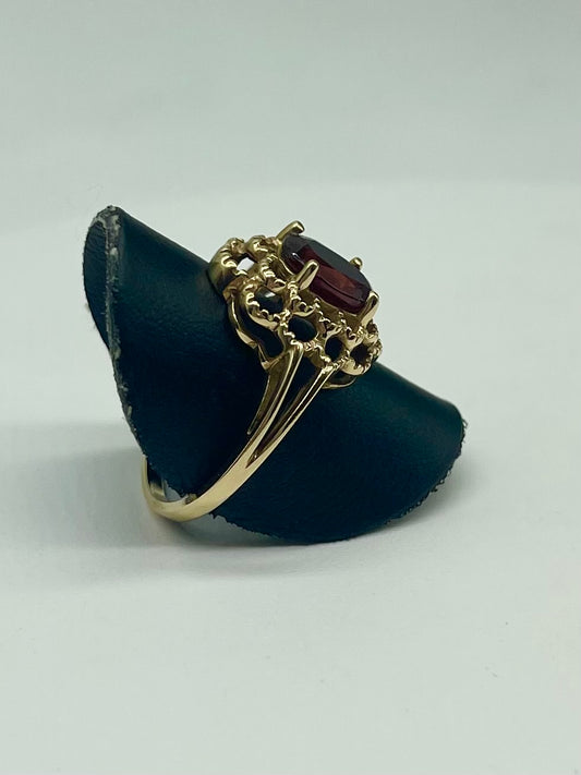 Floral Garnet Estate Ring