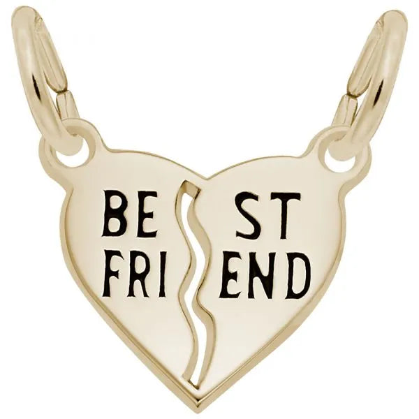 Best Friend Shared Heart Charm