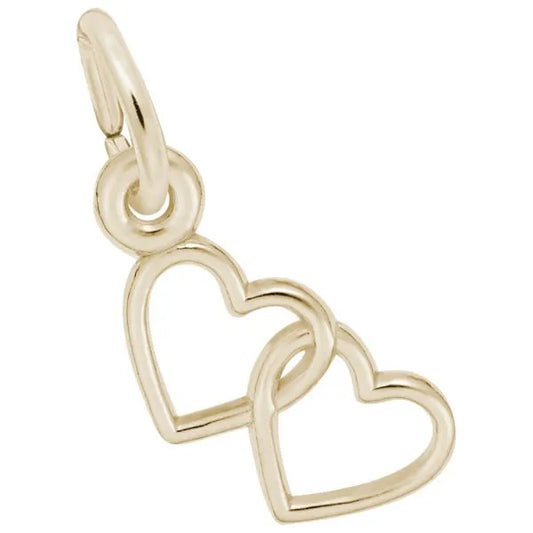 Two Open Hearts Charm