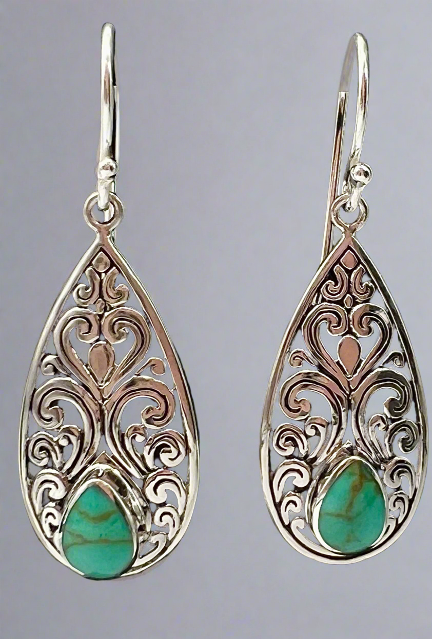 Green Turquoise Earrings