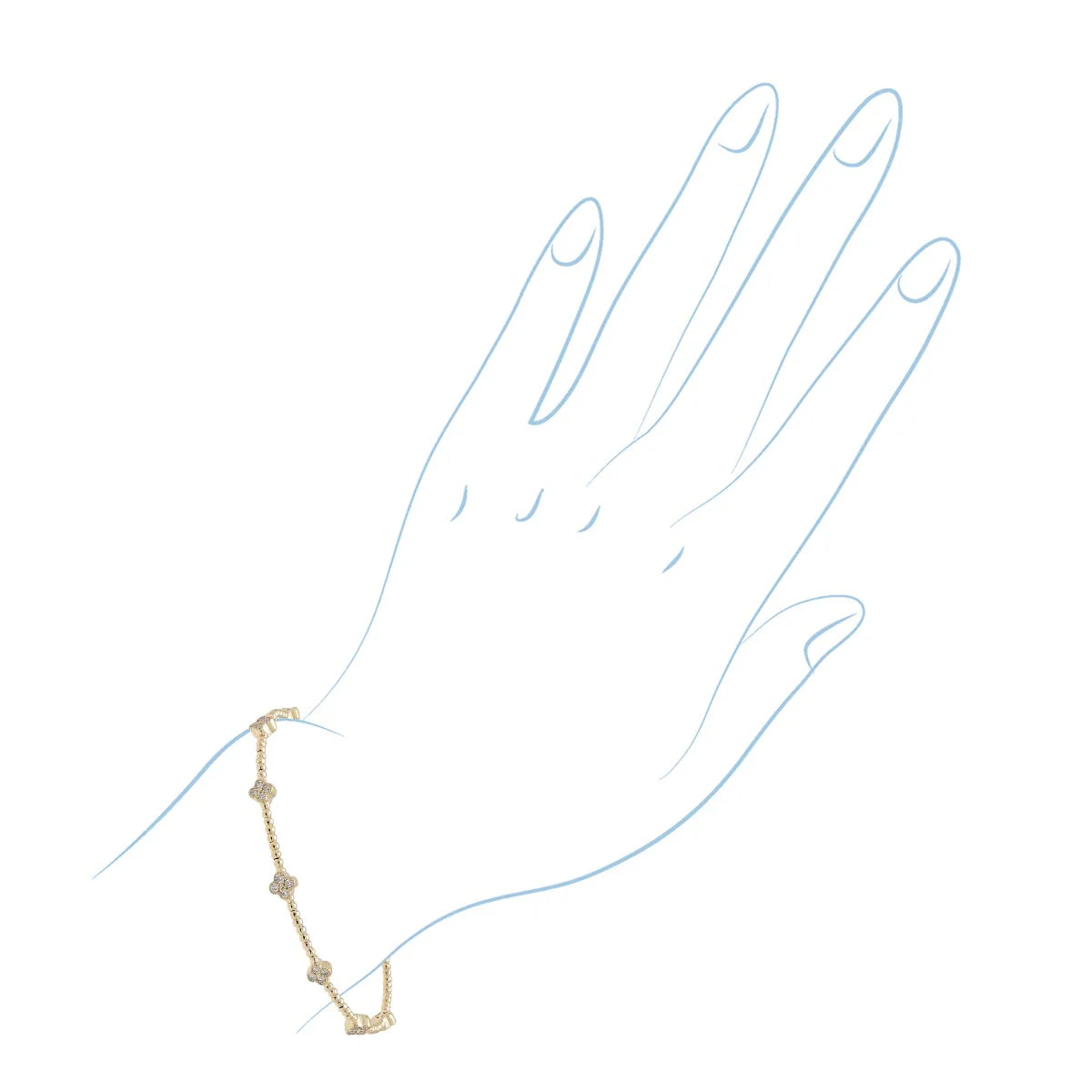 Flexi Diamond Clover Bracelet