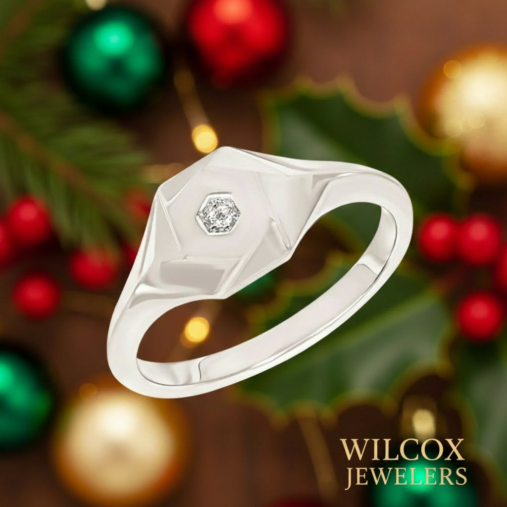Hexagon Diamond Ring