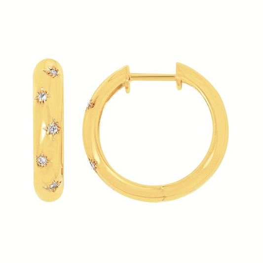 Gold Vermeil Diamond Hoops