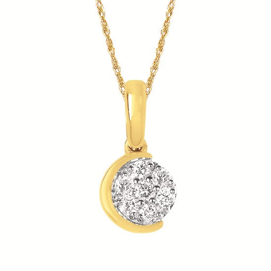 Diamond Cluster Pendant in Gold Vermeil