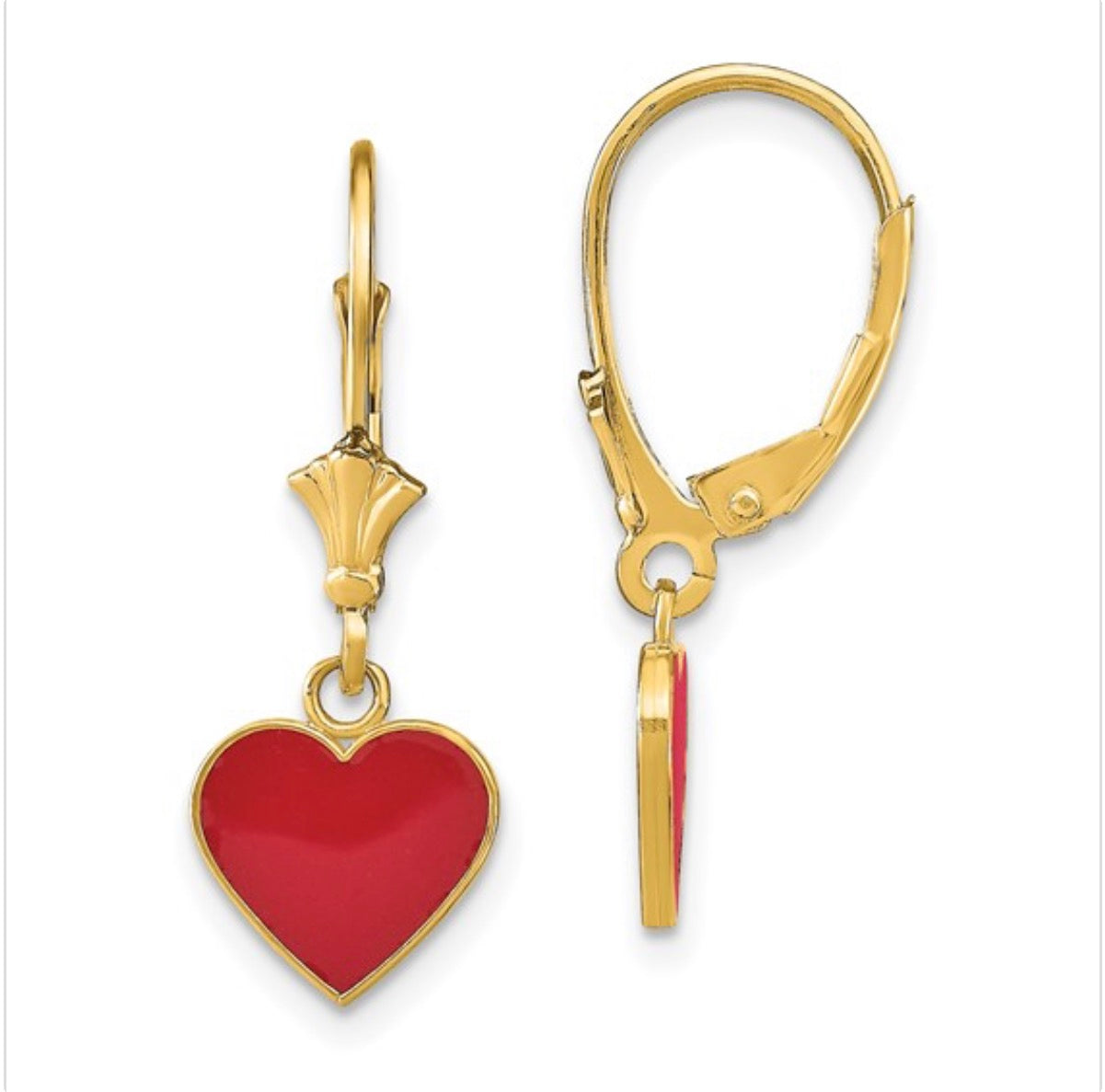 Enamel Heart Earrings
