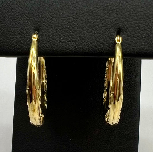 Round Detailed Hoop Earrings