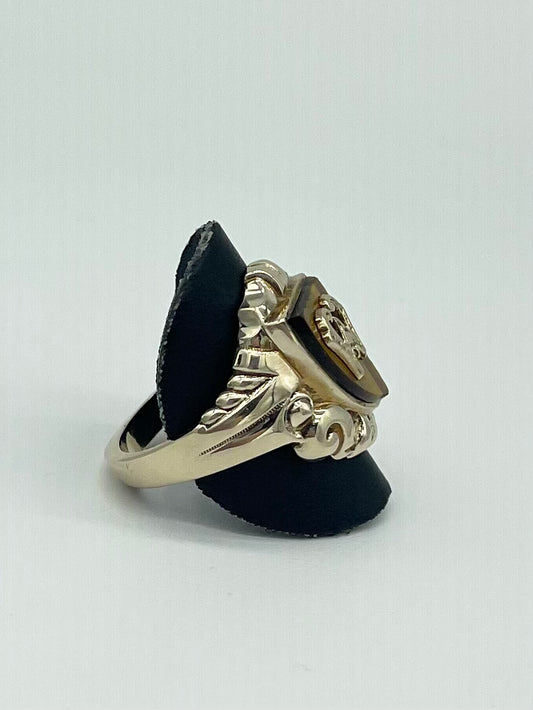 Tigers Eye "W" Man's Ring