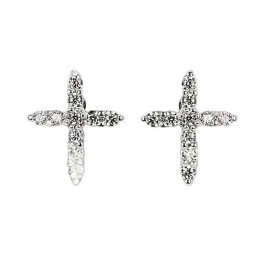 Diamond Cross Studs