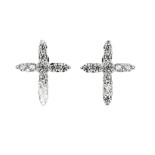 Diamond Cross Studs