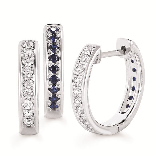 Reversible Diamond & Sapphire Hoops