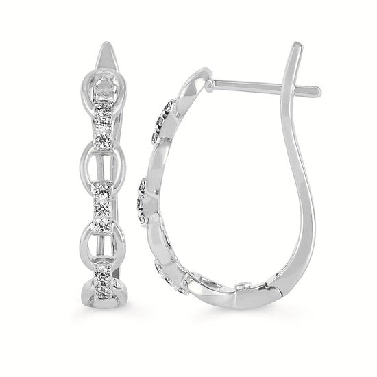 Diamond Chained Hoops