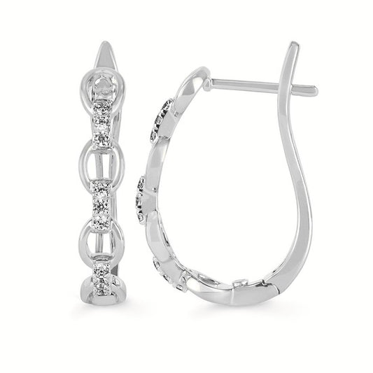 Diamond Chained Hoops
