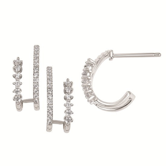 Double Hoop Diamond Earrings