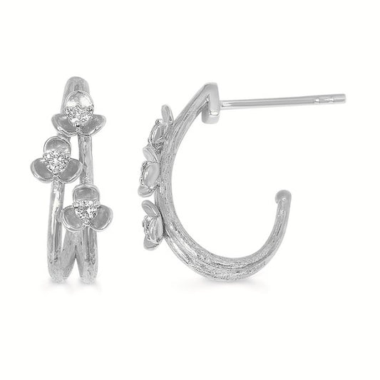 Floral J Hoop Earrings