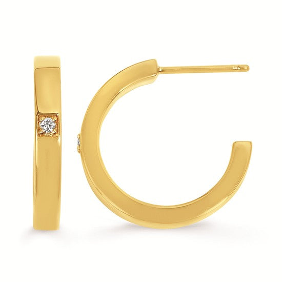 Simple Gold & Diamond Hoops