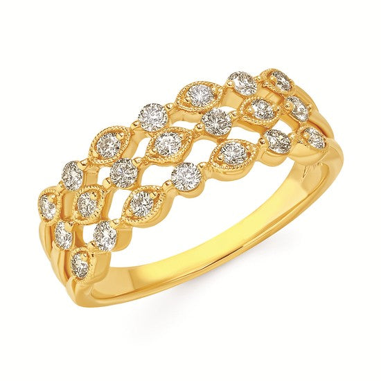 Three Row Diamond Ring