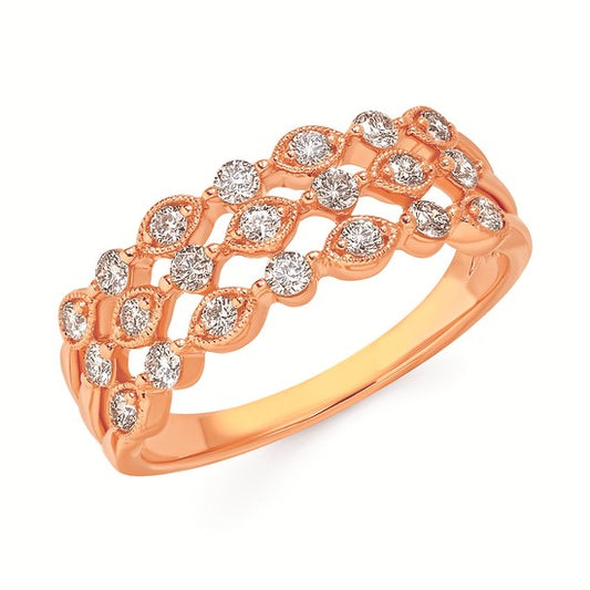 Three Row Diamond Ring