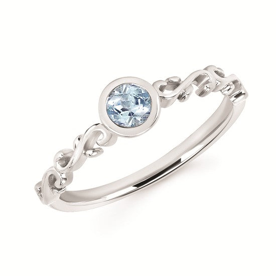 Fancy Bezel Birthstone Ring