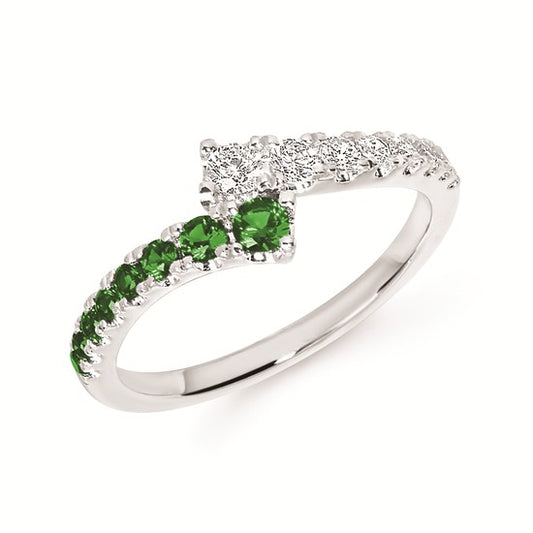 Diamond & Gemstone Bypass Ring