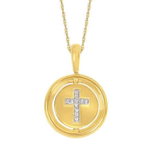 Reversible Diamond & Cross Pendant