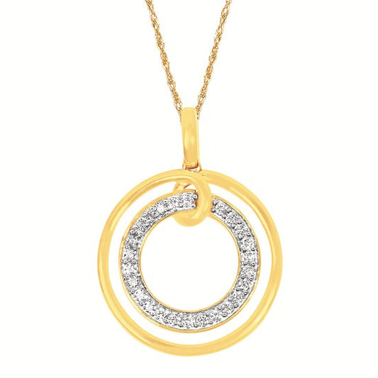 Double Ring Diamond Necklace