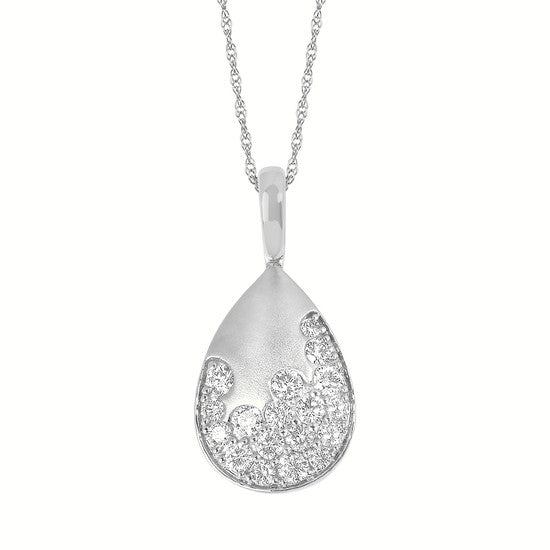 Flush Set Diamond Pear Necklace