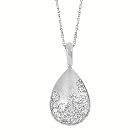 Flush Set Diamond Pear Necklace