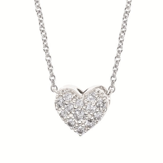 Diamond Heart in Sterling