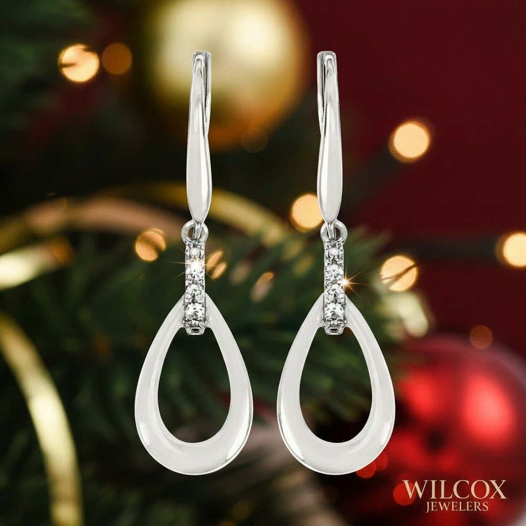 Sterling & Diamond Loop Earrings