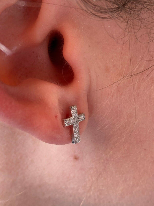 Diamond Cross Post Earrings