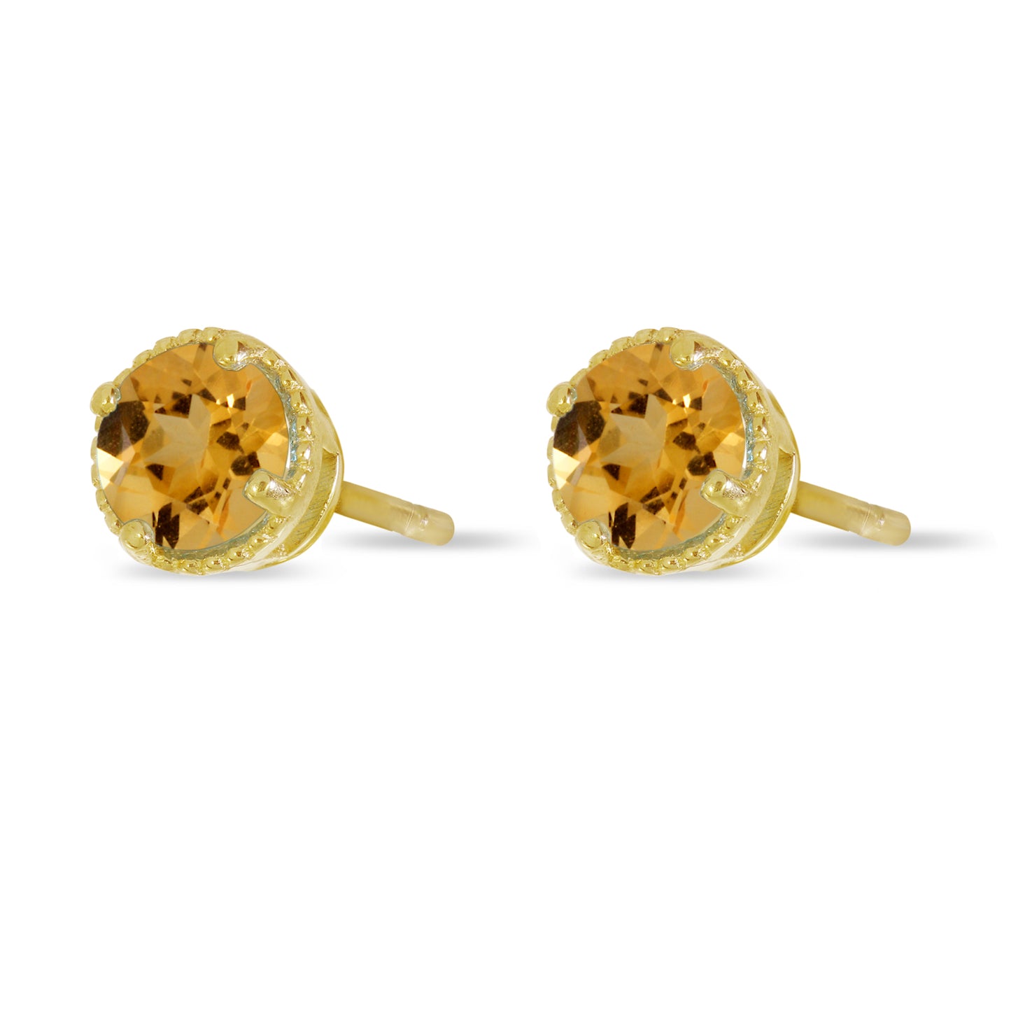 Citrine Millgrain Earrings