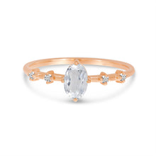 Load image into Gallery viewer, White Topaz & Rose Ring