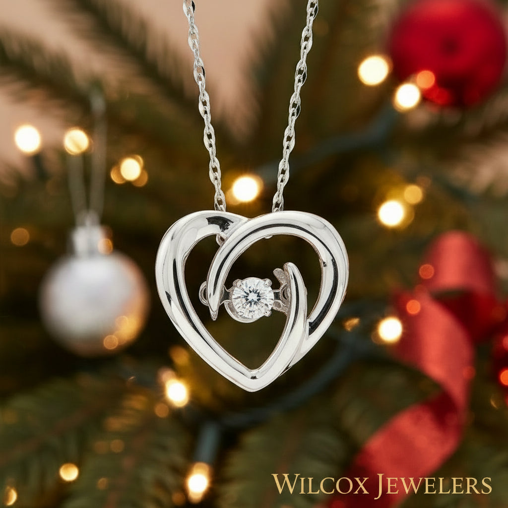 Dancing Diamond Heart Necklace