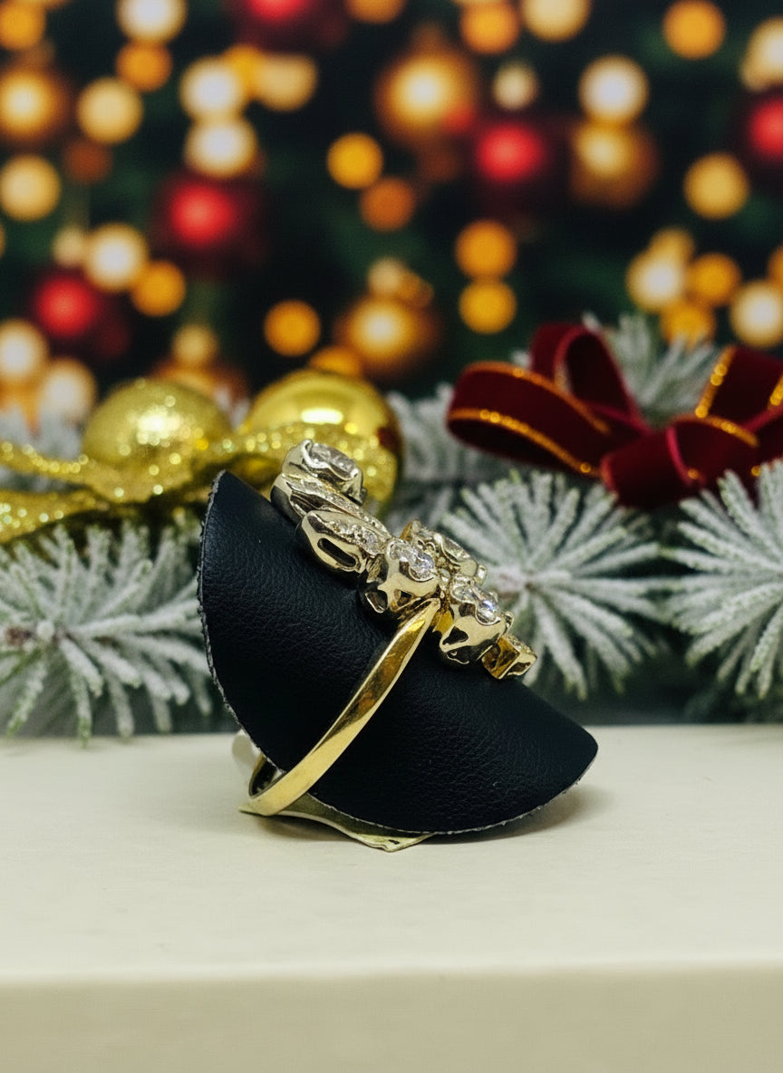 Vivacious Floral Vintage Diamond Ring