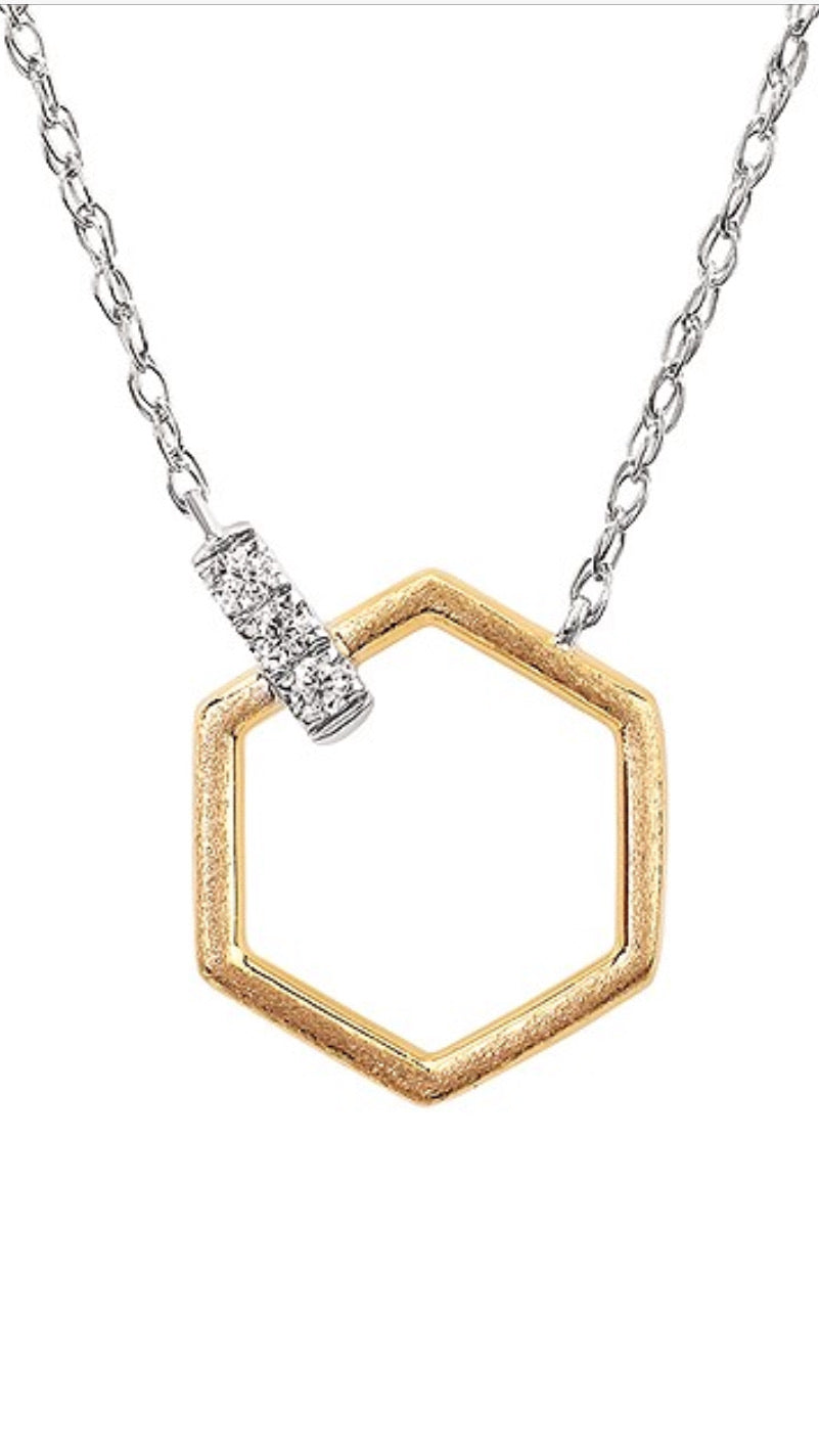 Hexagon Diamond Necklace