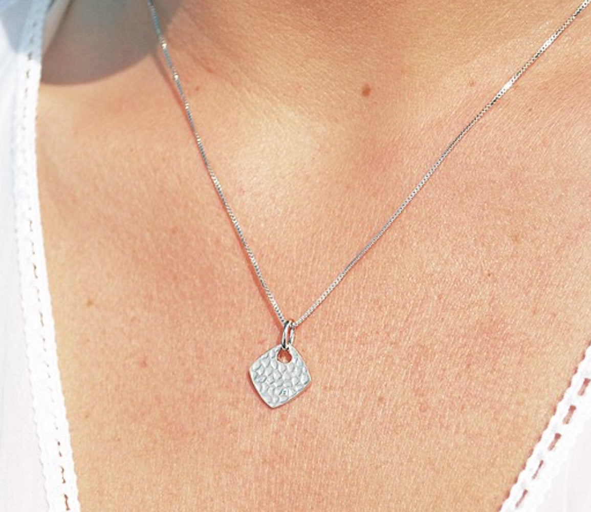 Geometric Hammered Pendant