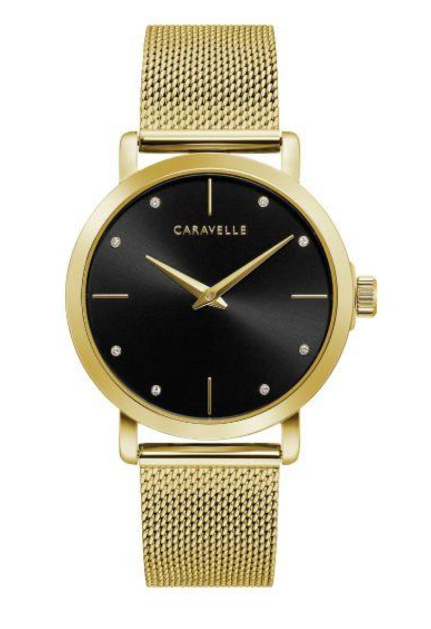 Women’s Black & Gold tone Caravelle Watch