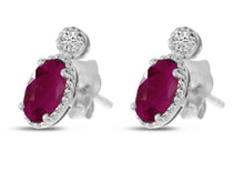 Load image into Gallery viewer, Ruby & Diamond Earrings