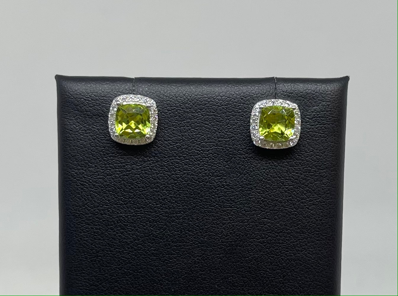 Peridot and CZ Earrings