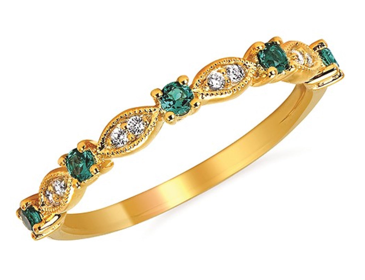 Diamond and Gemstone Stackable Ring