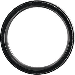Men's Black Titanium Coin Edge Wedding Band