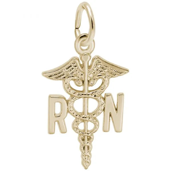 Registered Nurse Cadeceus Charm