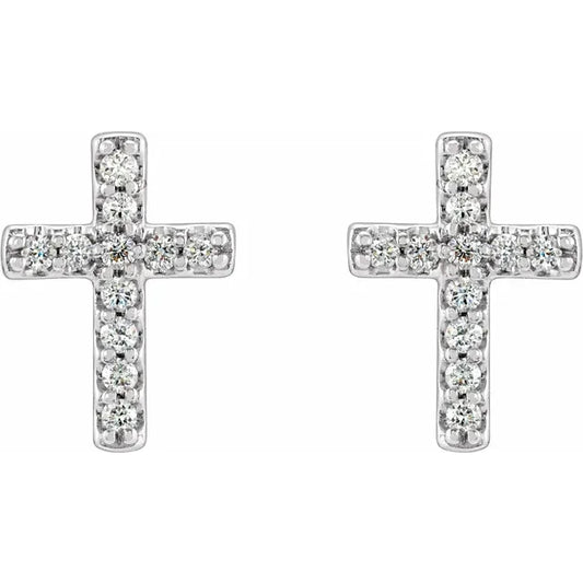 Diamond Cross Post Earrings