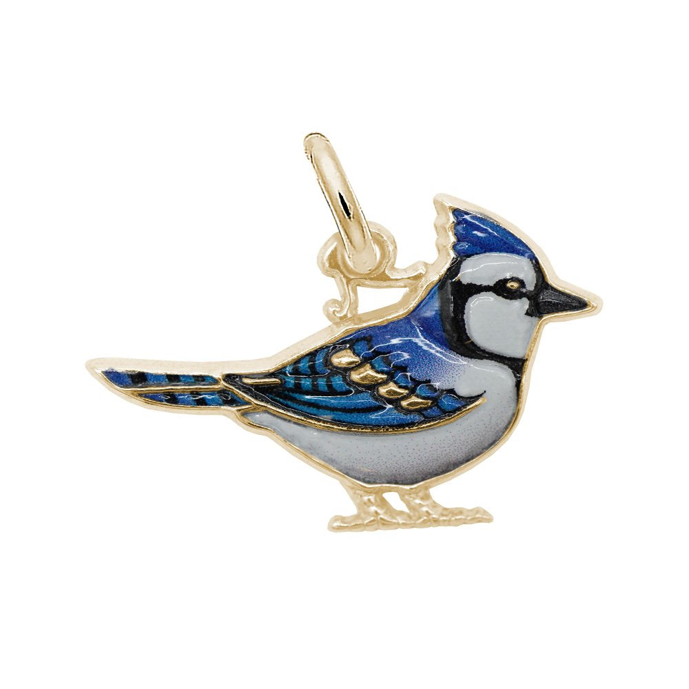 Painted Blue Jay Charm