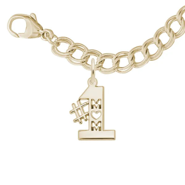 #1 Mom Charm & Bracelet Set