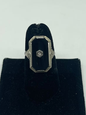 Onyx & Diamond Vintage Ring