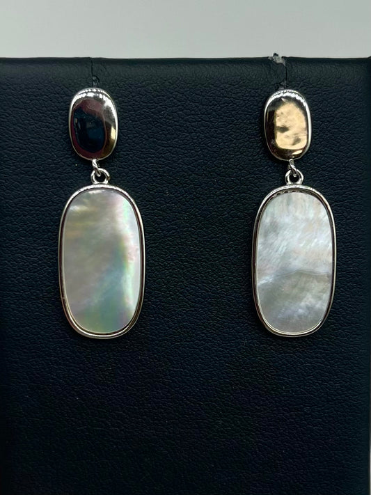 Mother of Pearl Silver Dangle Earrings
