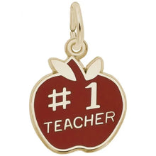 Load image into Gallery viewer, Number One Teacher Apple Charm