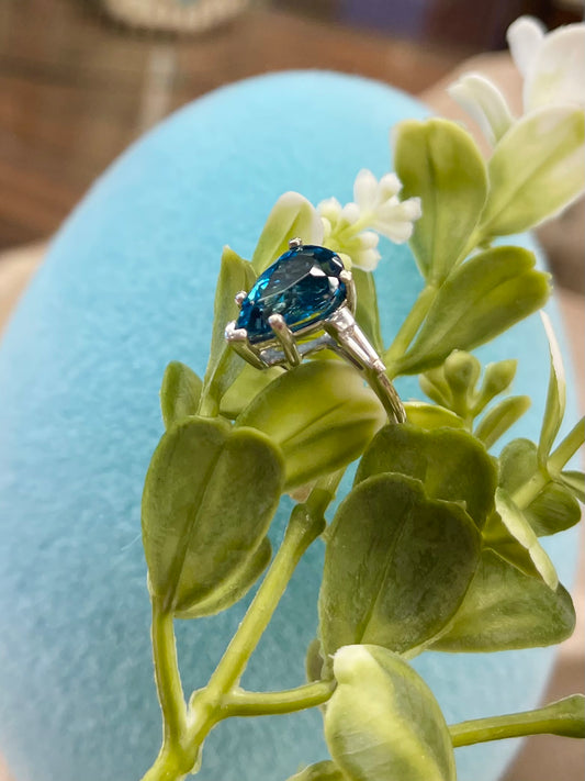 London Blue & Diamond Ring