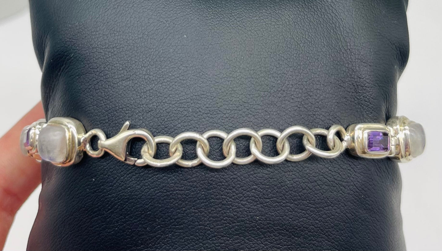 Amethyst & Moonstone Bracelet